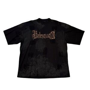 Balenciaga Black and Gray Short Sleeve Tee